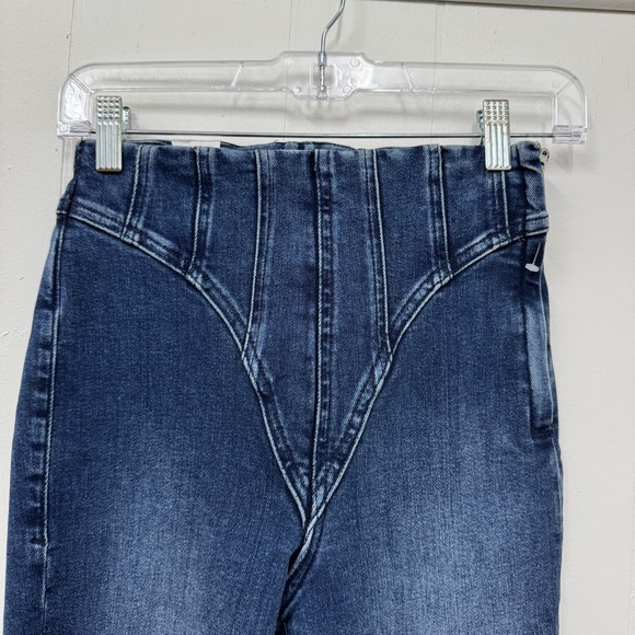 Good American Jeans Womens 0/25 Blue Good Legs High Rise Skinny Side Zip 29" - Picture 3 of 15